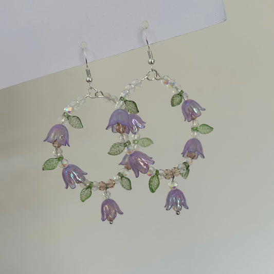 Flower Hoop Earrings