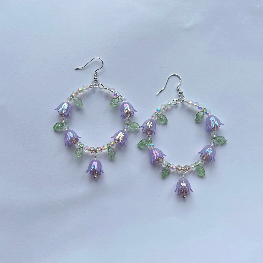 Flower Hoop Earrings