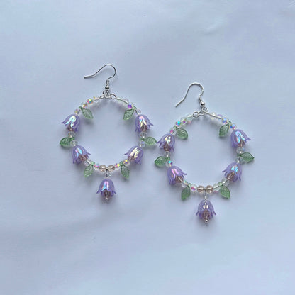 Flower Hoop Earrings